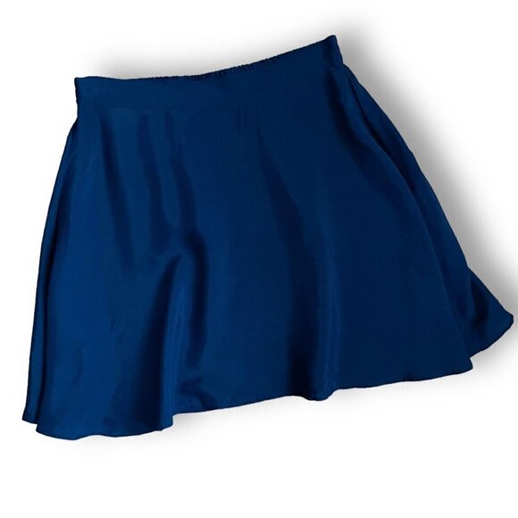 ModCloth Womens Stay Sassy Skater Skirt Sz M Navy Blue Flirty Pull On Twee Aline - Picture 2 of 5